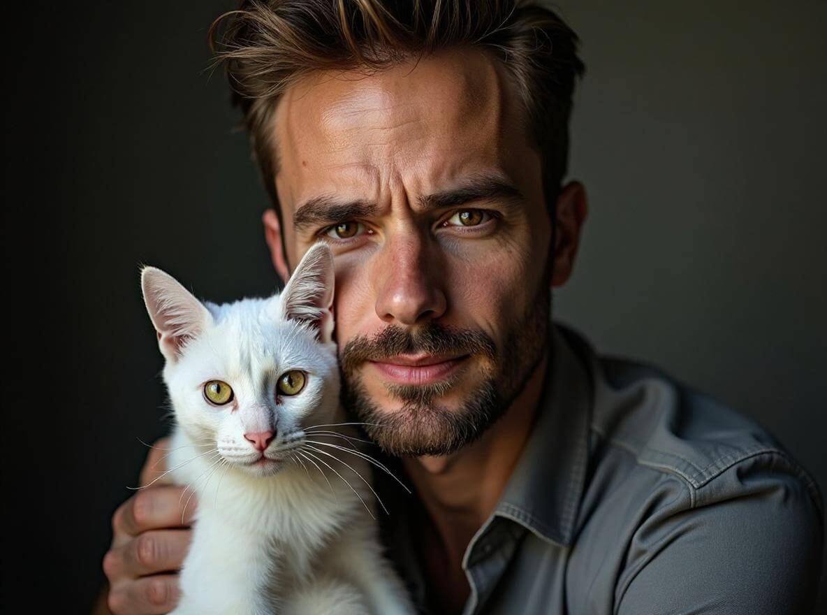 Retouched portrait with clean background