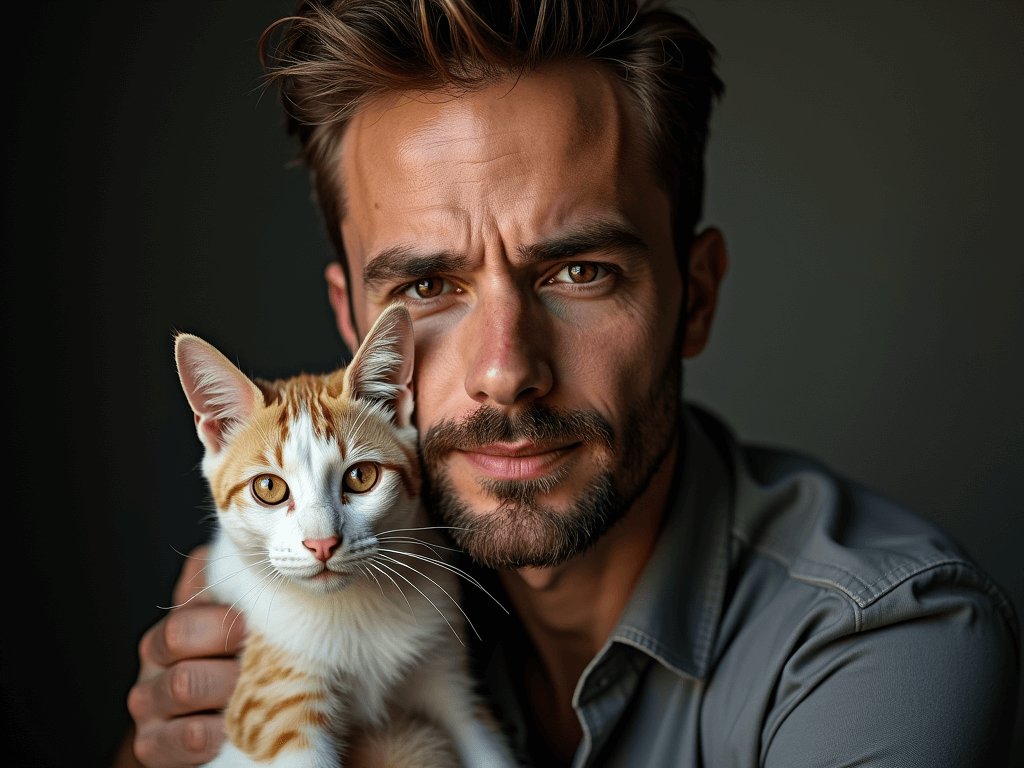 Original portrait with busy background